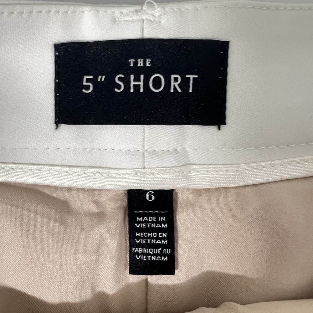 White House Black Market Black Women 6 Embroidered The 5" Short Floral Ivory - Picture 6 of 11